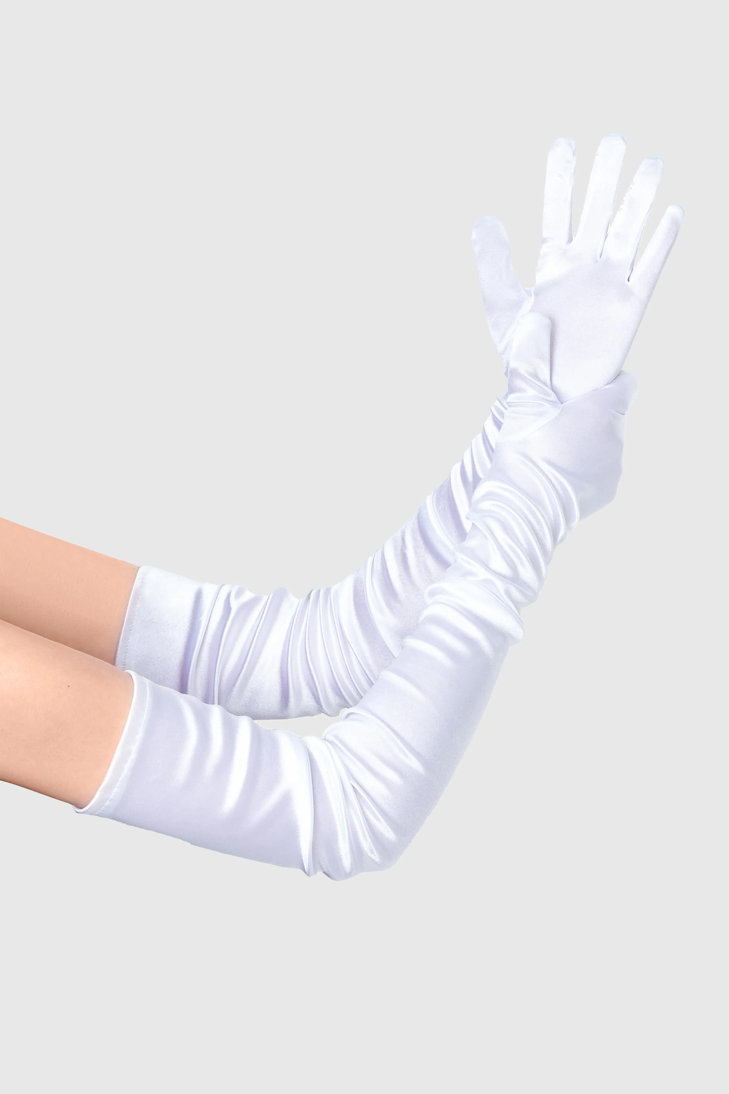 27.6" Long Satin Stretchy Opera Gloves