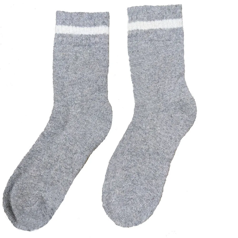 3 pairs of Men's Thick wool blend socks - light grey, beige and burgundy