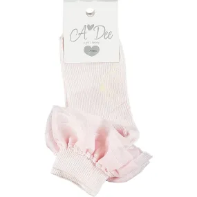 A Dee - Frill Ankle Socks - Pink