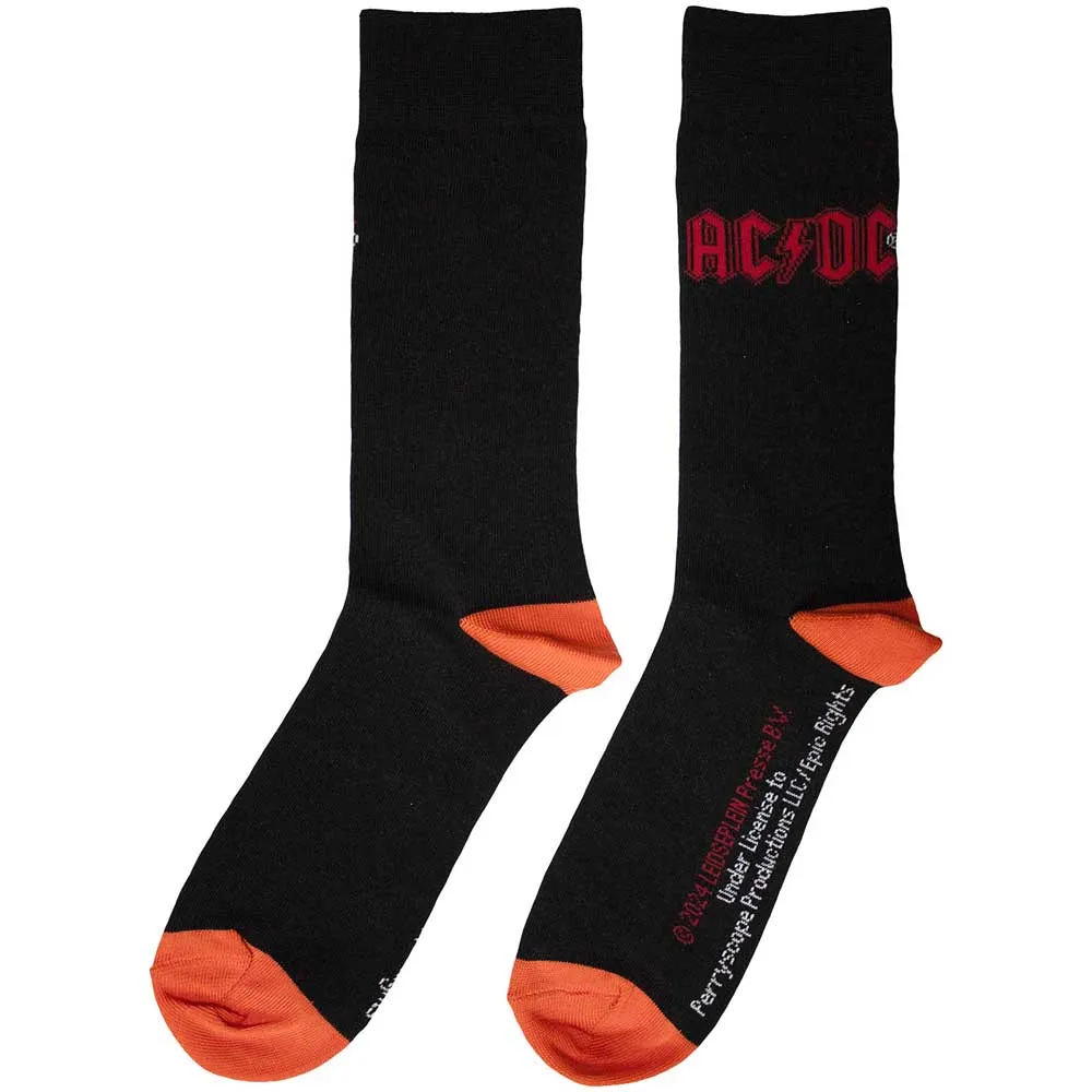 AC/DC Unisex Ankle Socks: Red Logo (UK Size 6 - 11)