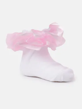 Baby Girl Frilly Ankle Socks - Pink