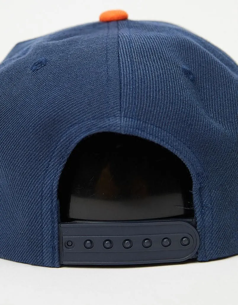 Brixton Crest C Snapback Cap - Navy/Orange