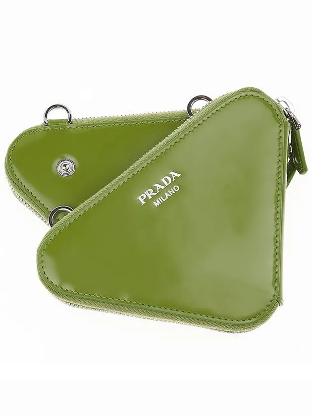 Brushed Leather Chain Mini Shoulder Bag Green