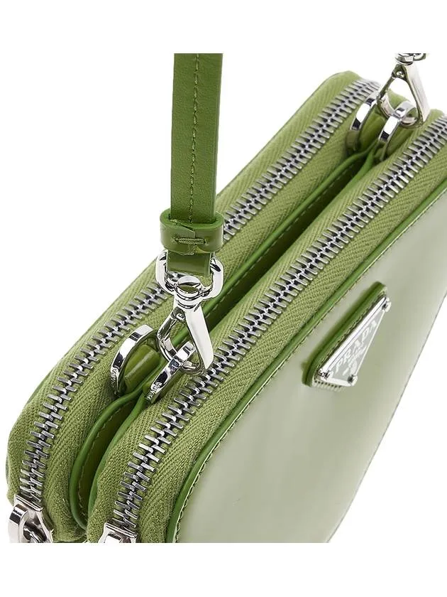 Brushed Leather Chain Mini Shoulder Bag Green