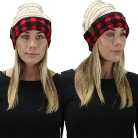 Buffalo Plaid Beanie Hat