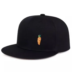 Carrot Black Snapback Cap