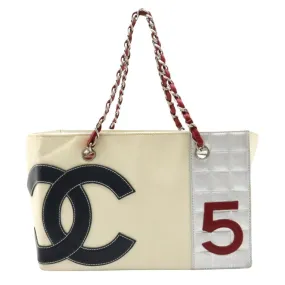 Chanel Chocolate Bar  Canvas Shoulder Bag (Pre-Owned)