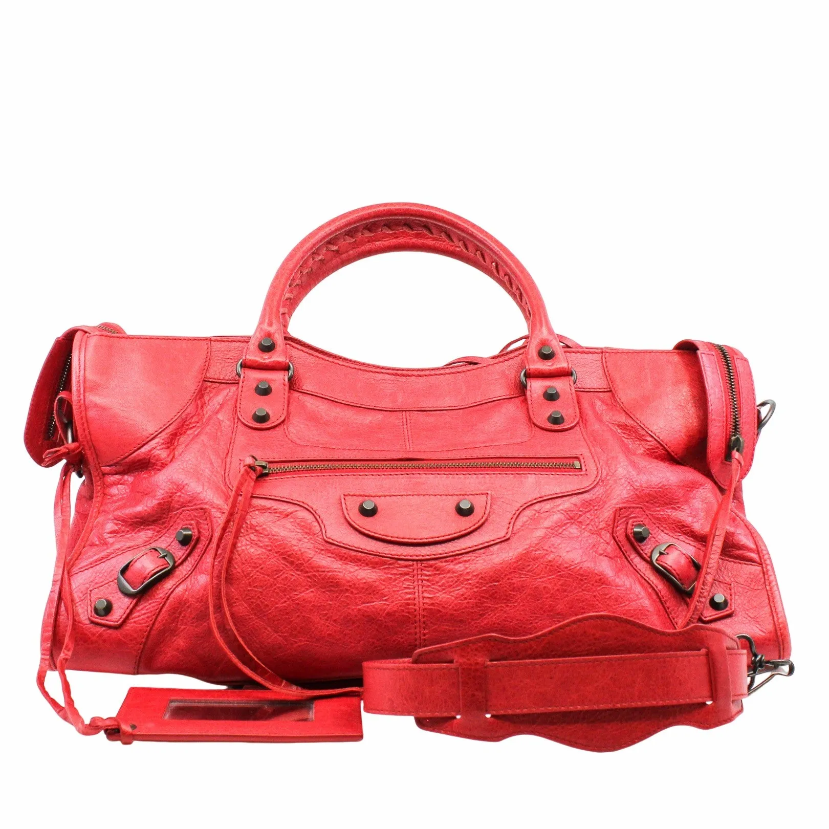 CITY HANDBAG LEATHER red