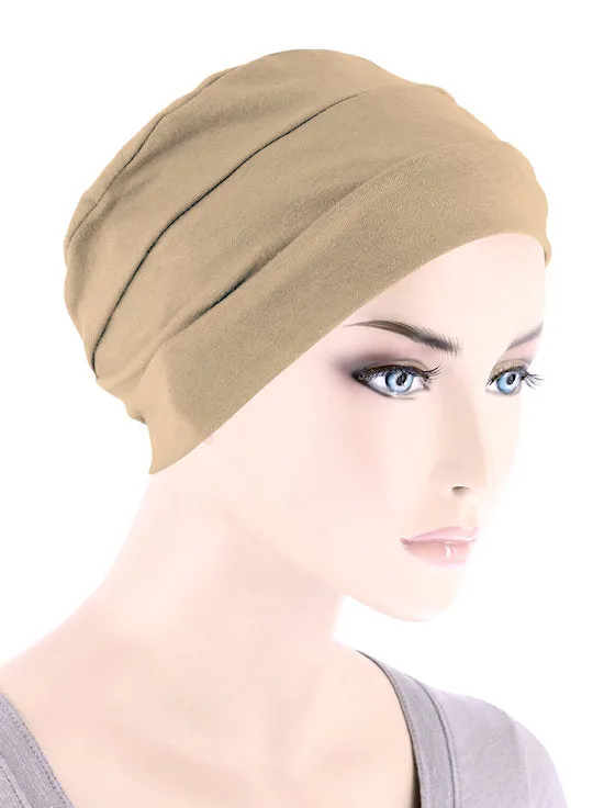 CKC-BEIGE#Chemo Cloche Cap in Beige