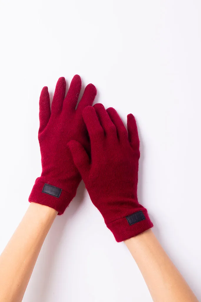 Dark Red - Cashmere  Classic Gloves