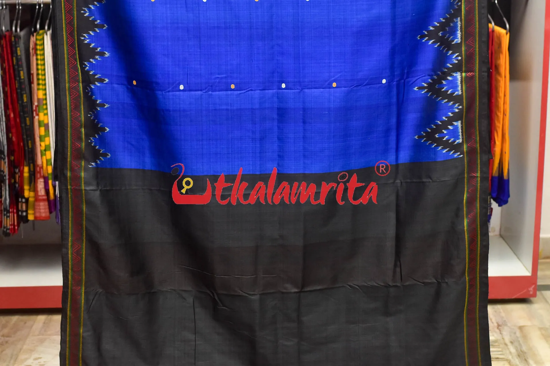 Electric Blue Dongria Silk Saree