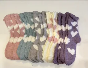 Fuzzy Heart Socks