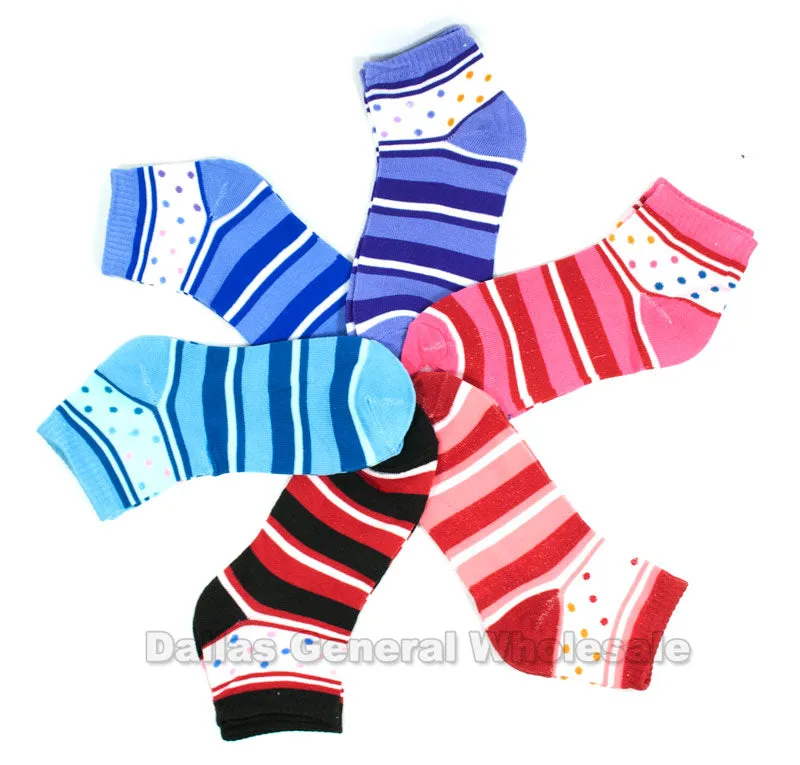 Girls Printed Casual Fun Socks Wholesale