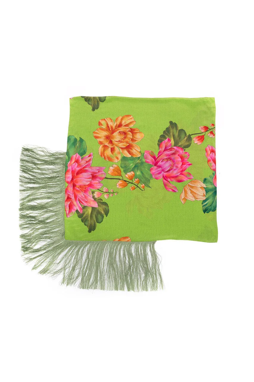 Hanabi Fringe Silk Scarf