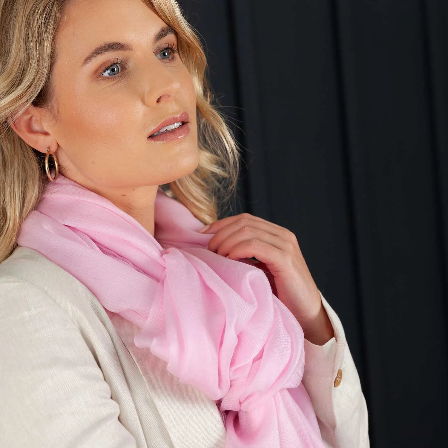 Luxe Merino Silk Shawl Light Pink