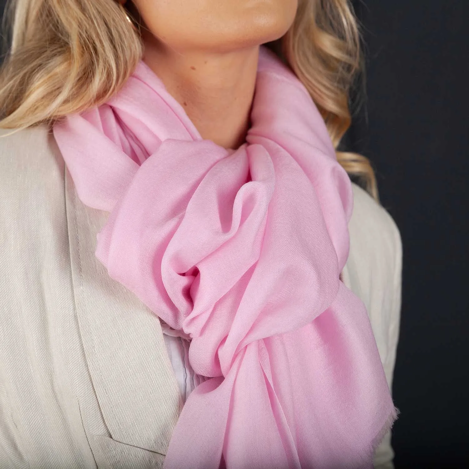 Luxe Merino Silk Shawl Light Pink