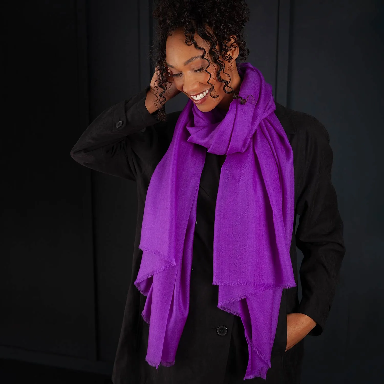 Luxe Merino Silk Shawl Purple