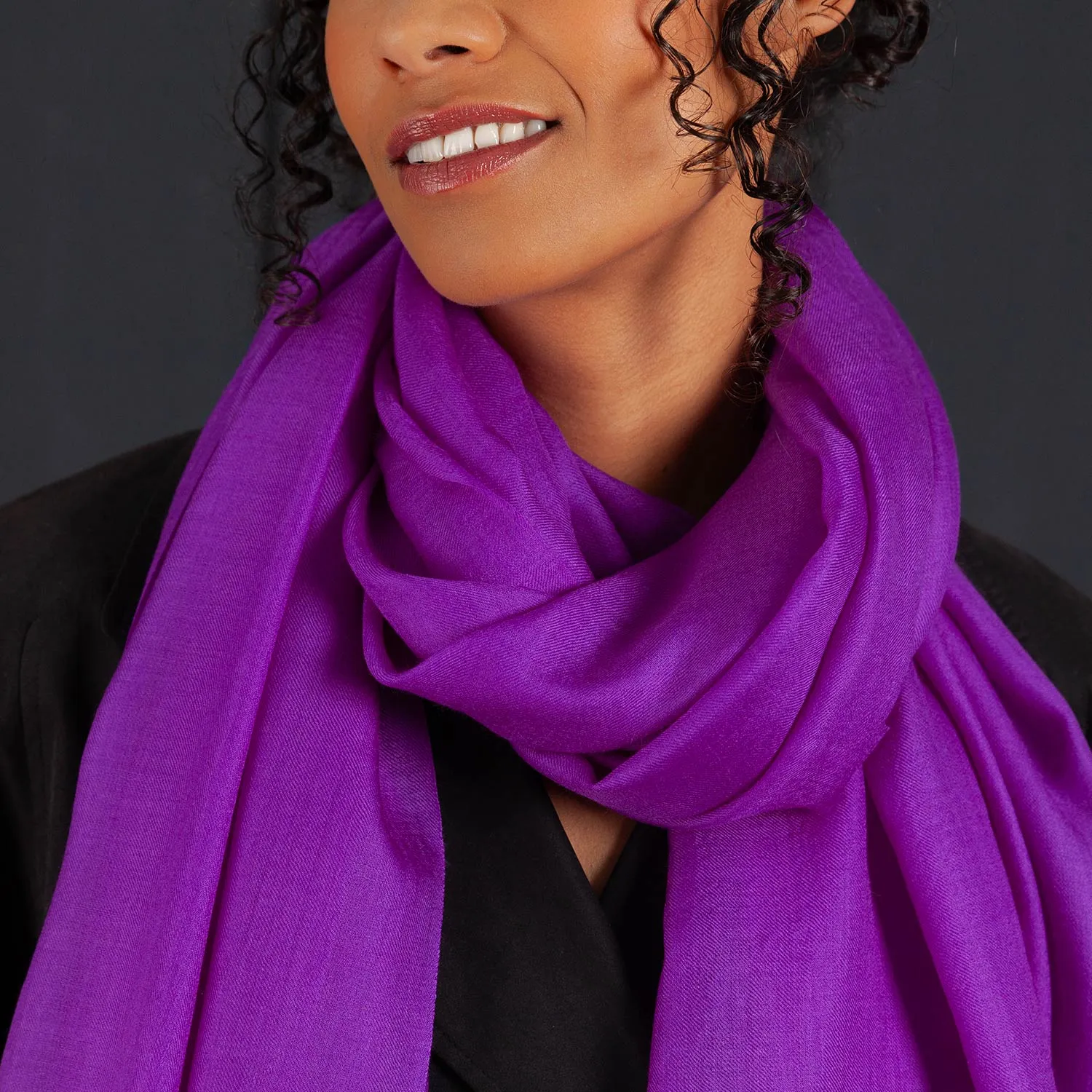 Luxe Merino Silk Shawl Purple