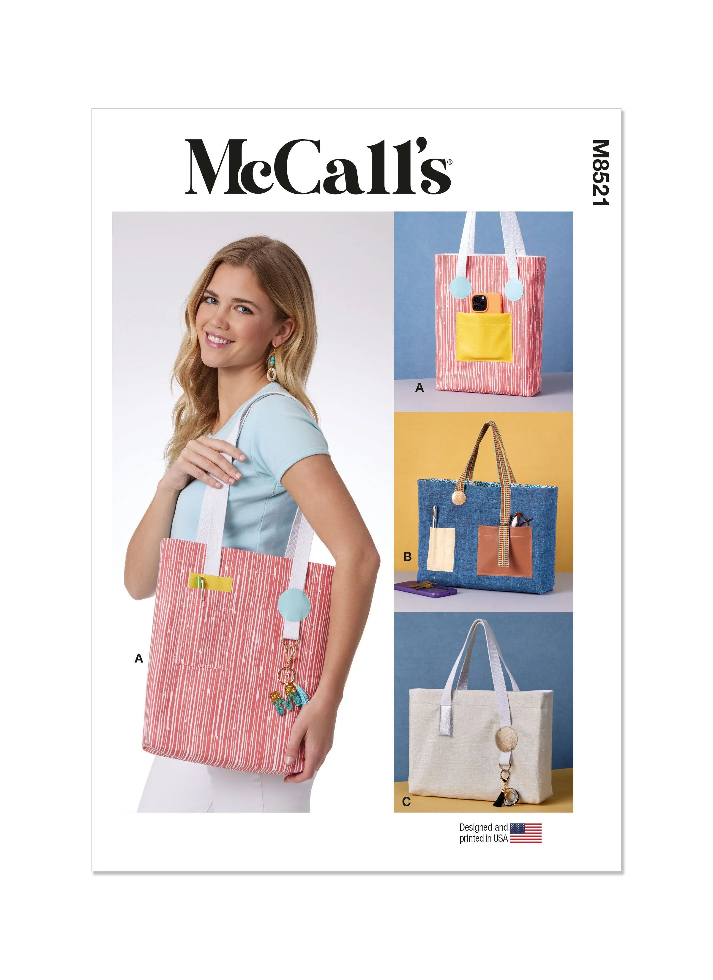 McCall's sewing pattern 8521 Tote Bags