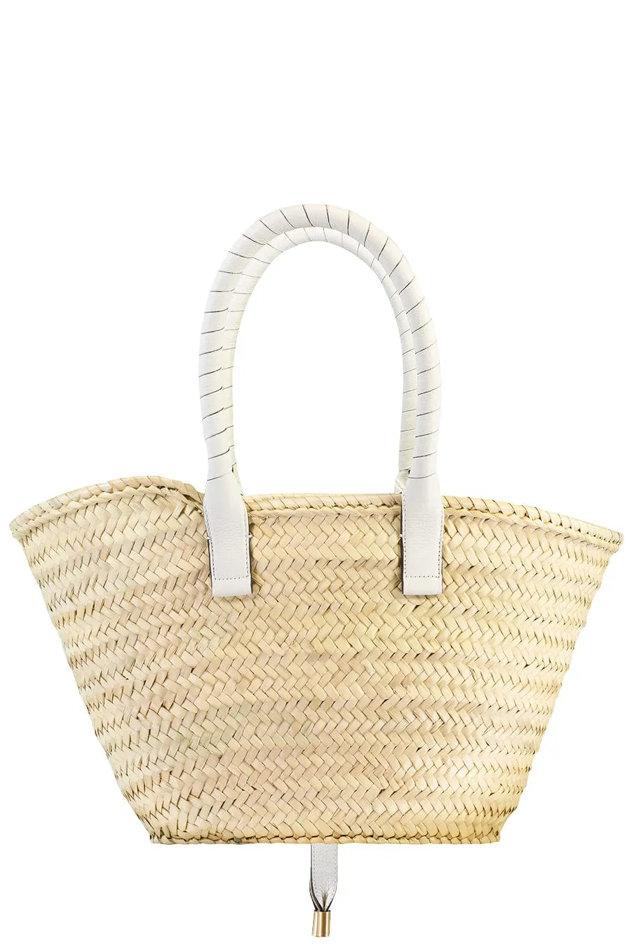 Medium Marcie Basket Bag - White