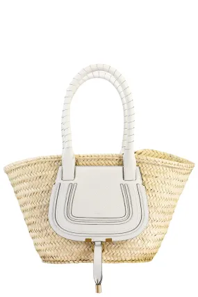 Medium Marcie Basket Bag - White