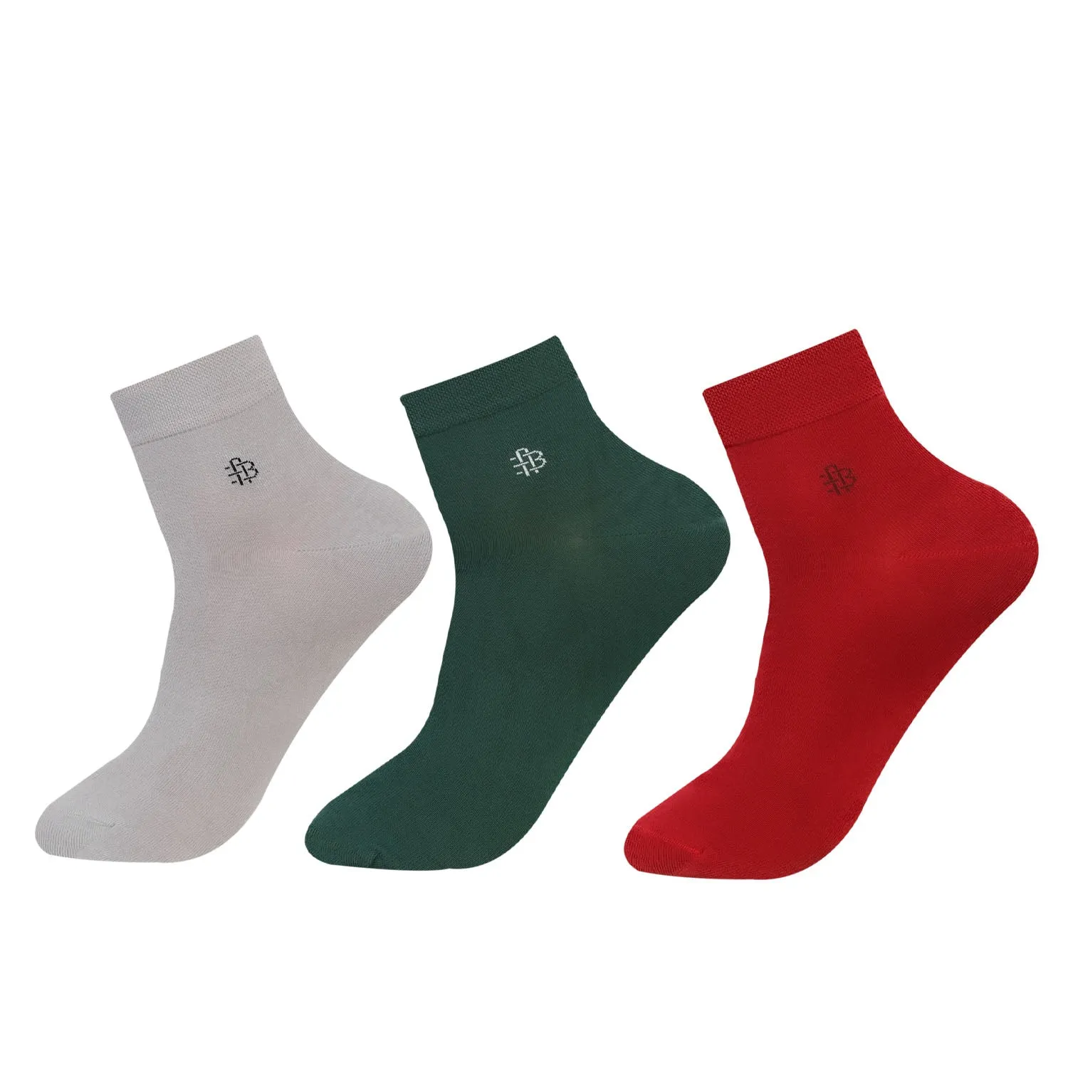 Men's Seamless Fit Bamboo Ankle Socks | Assorted - Pack of 3