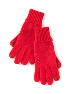 Natalia Touchscreen Red Gloves