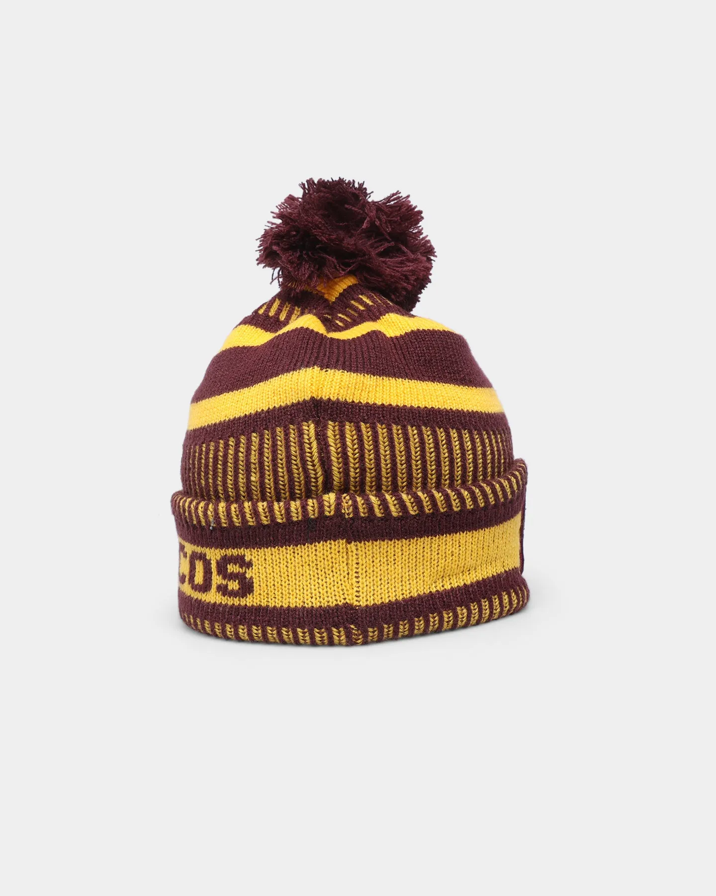 New Era Brisbane Broncos NRL Kick Off 2022 Pom Wordmark Beanie Dark Purple