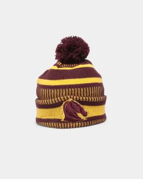 New Era Brisbane Broncos NRL Kick Off 2022 Pom Wordmark Beanie Dark Purple