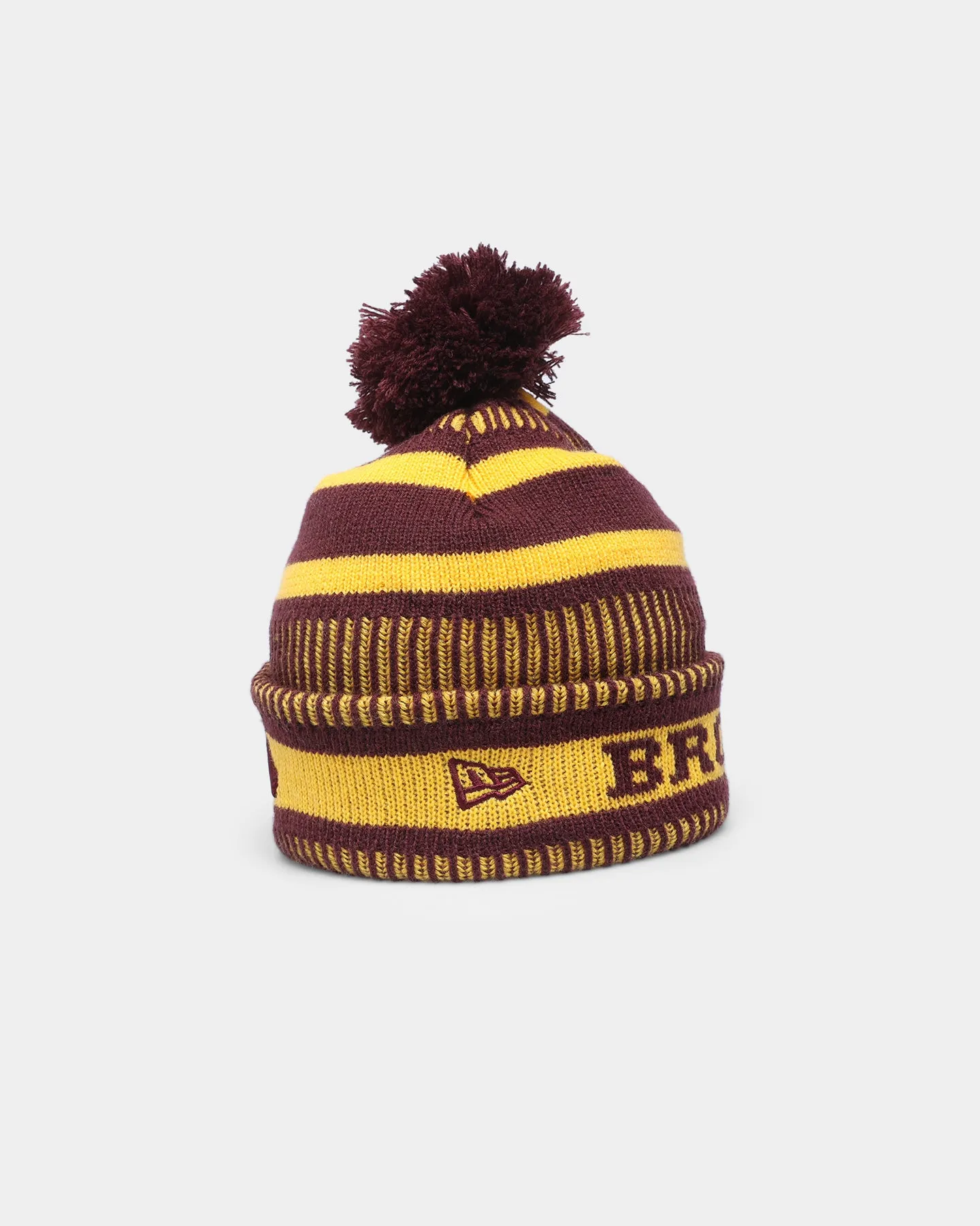 New Era Brisbane Broncos NRL Kick Off 2022 Pom Wordmark Beanie Dark Purple