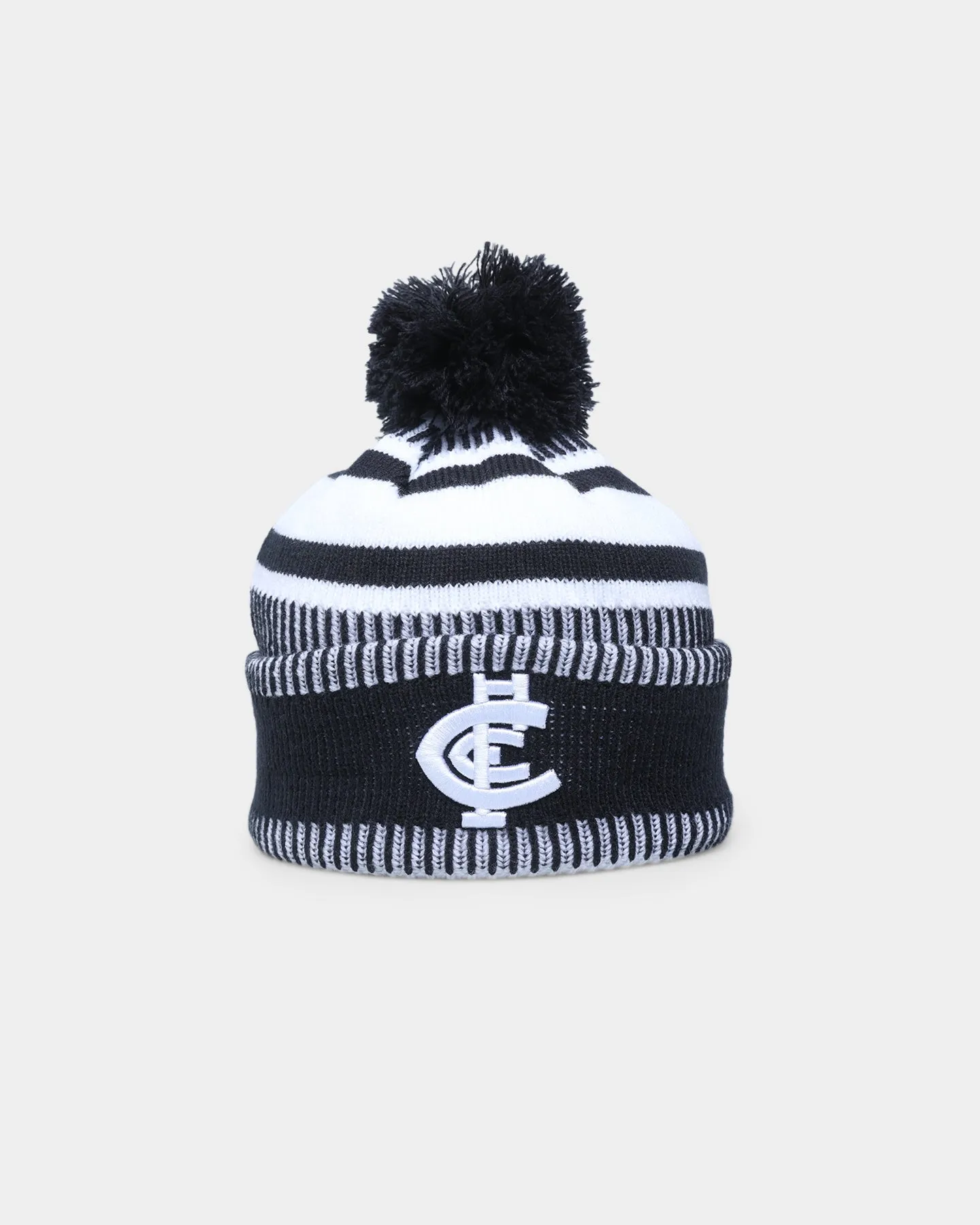 New Era Carlton Blues AFL Opening Bounce 2022 Pom Wordmark Beanie Navy