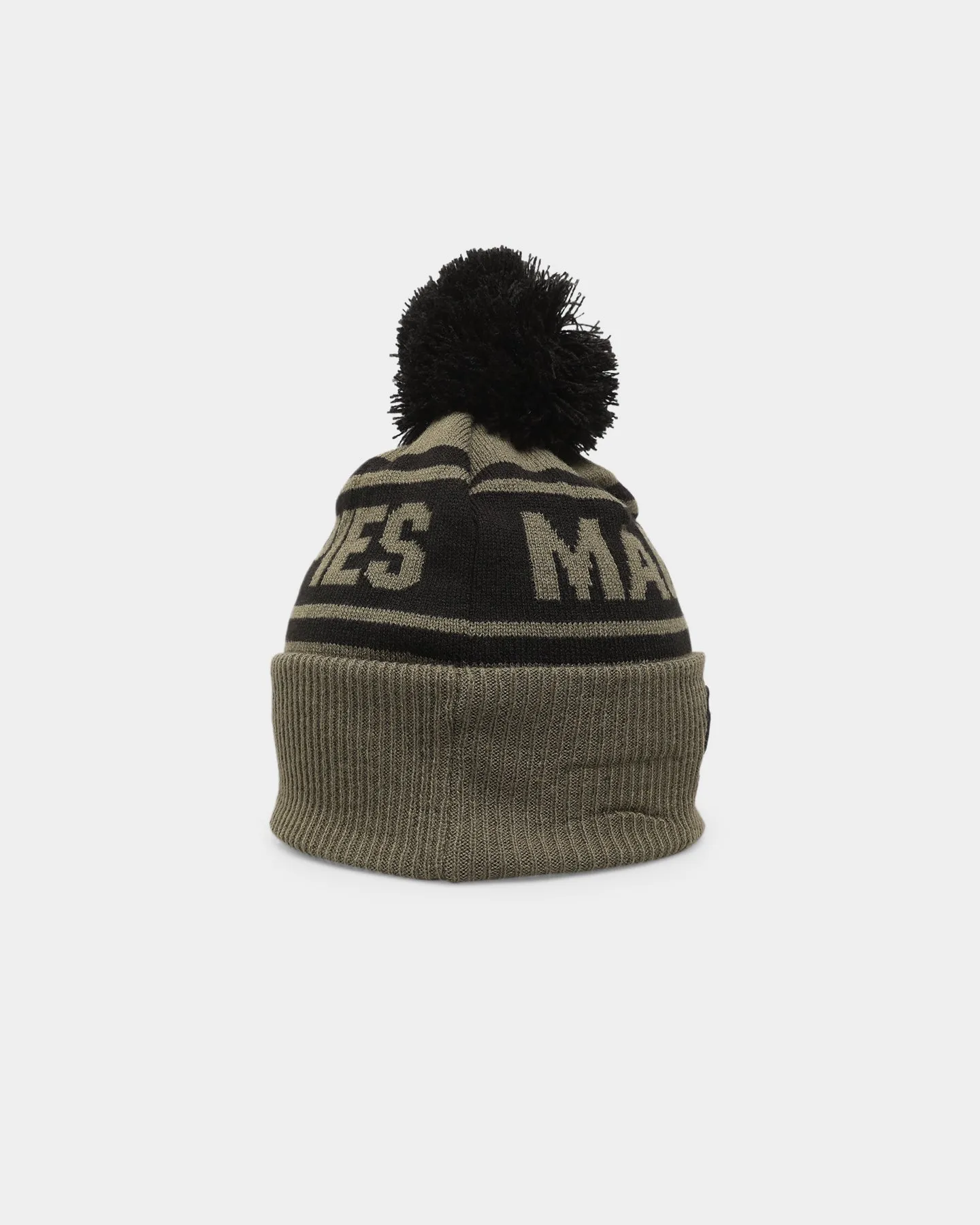 New Era Collingwood Magpies 'AFL '22 Olive' Pom Knit Beanie Green