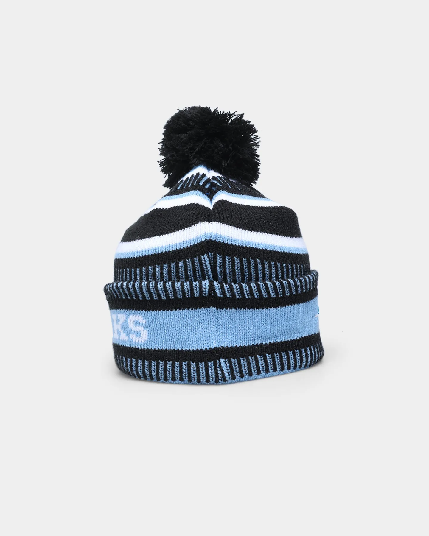 New Era Cronulla Sutherland Sharks NRL Kick Off 2022 Pom Wordmark Beanie Pastel Blue