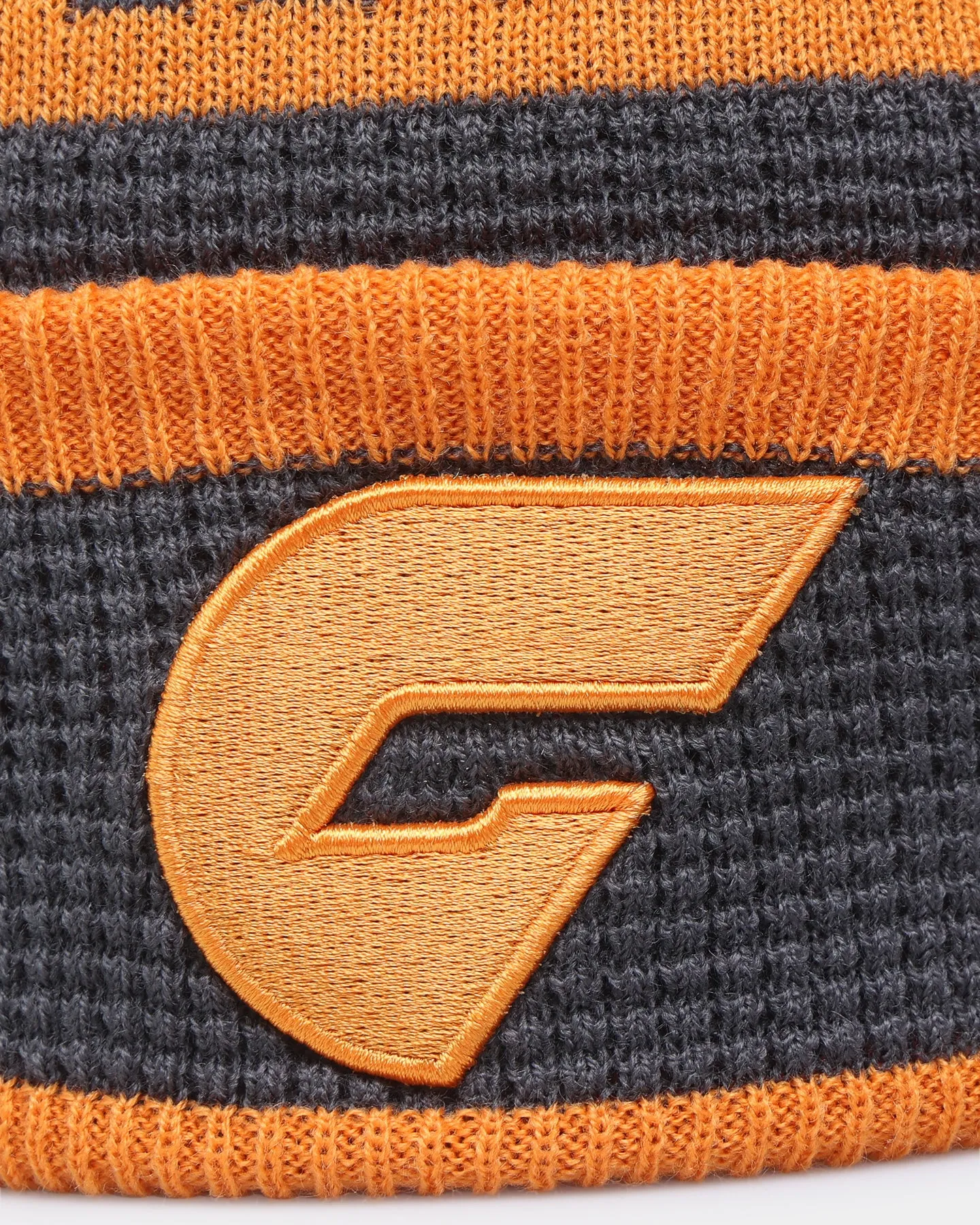 New Era Greater Western Sydney Giants AFL Opening Bounce 2022 Pom Waffle Wordmark Beanie Dark Grey/Orange