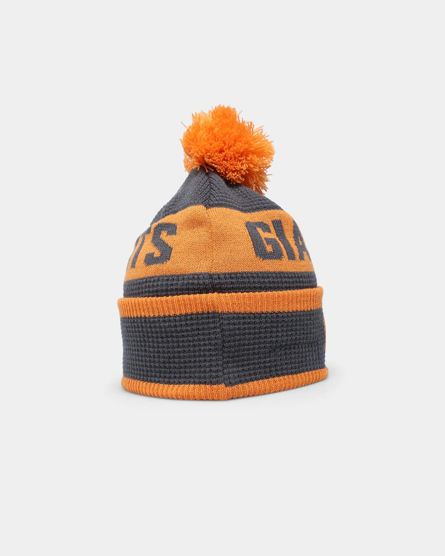 New Era Greater Western Sydney Giants AFL Opening Bounce 2022 Pom Waffle Wordmark Beanie Dark Grey/Orange