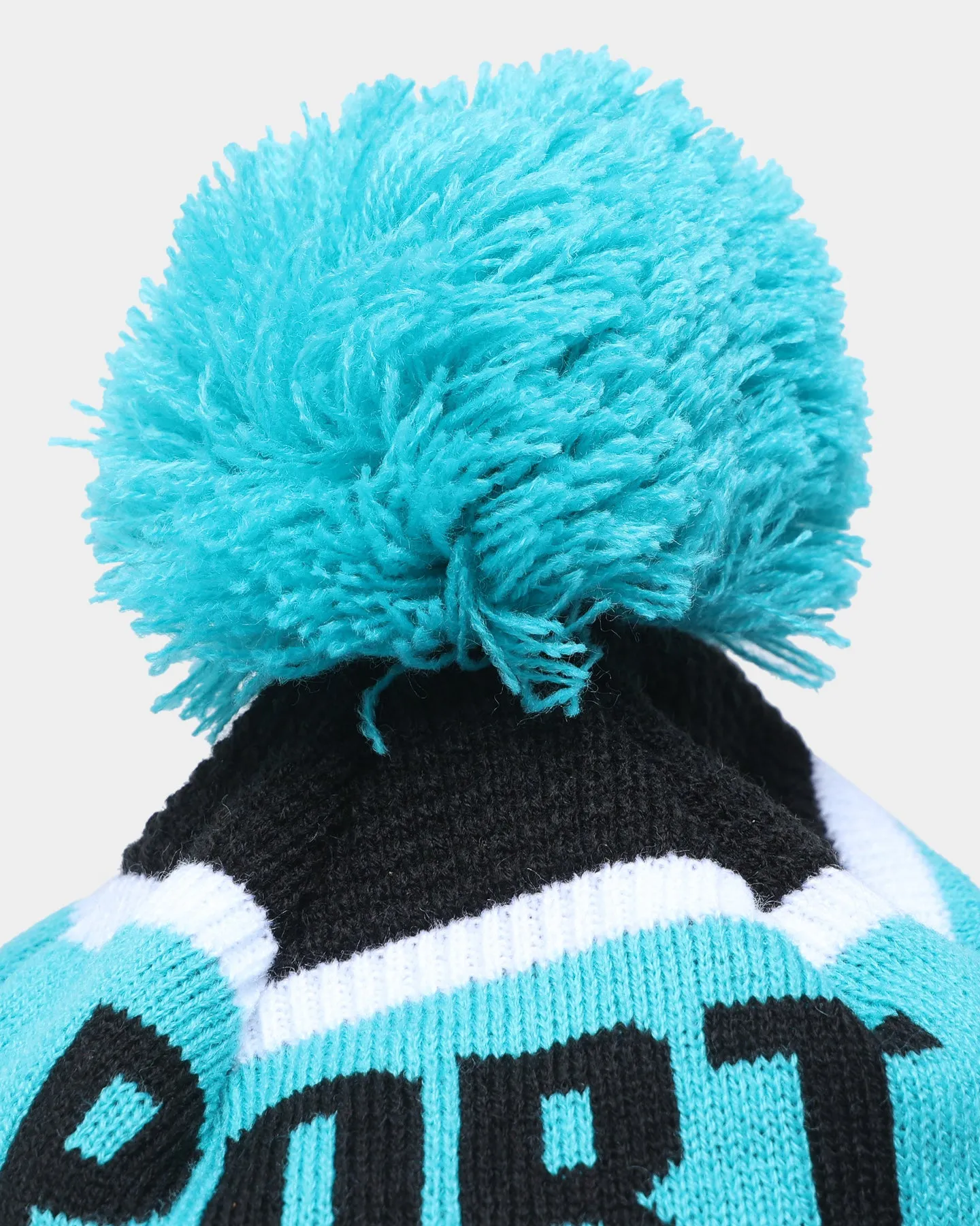 New Era Port Adelaide Power AFL Opening Bounce 2022 Pom Waffle Wordmark Beanie Black/Turquoise