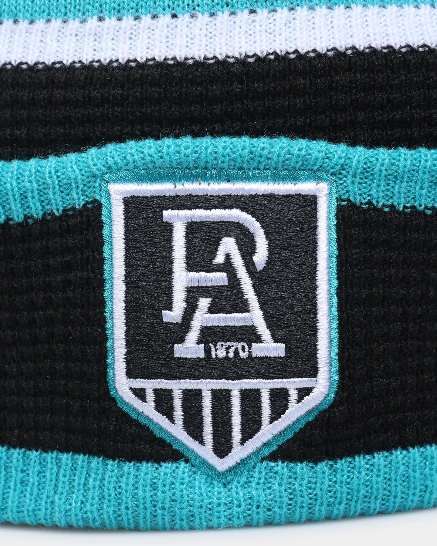 New Era Port Adelaide Power AFL Opening Bounce 2022 Pom Waffle Wordmark Beanie Black/Turquoise