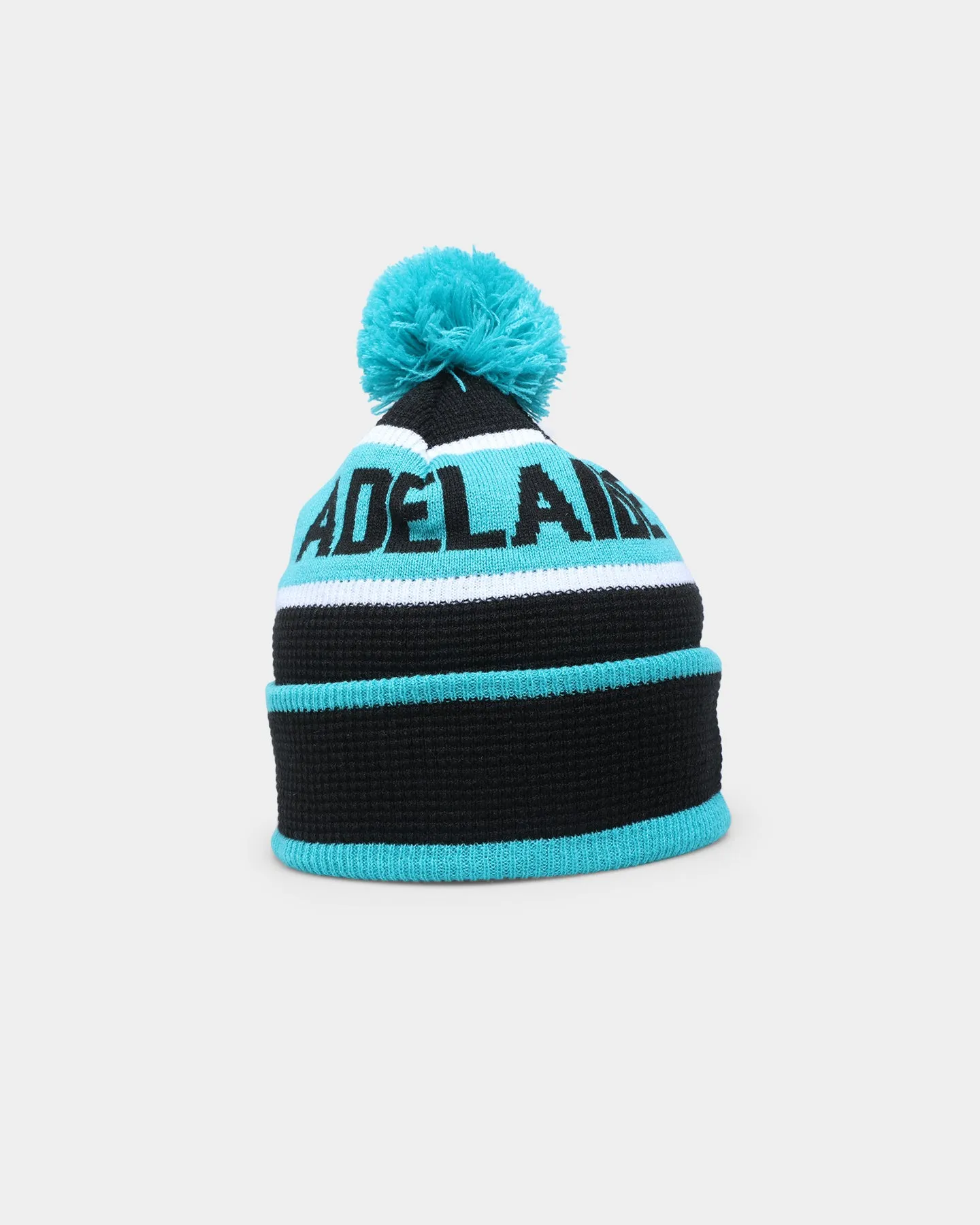 New Era Port Adelaide Power AFL Opening Bounce 2022 Pom Waffle Wordmark Beanie Black/Turquoise