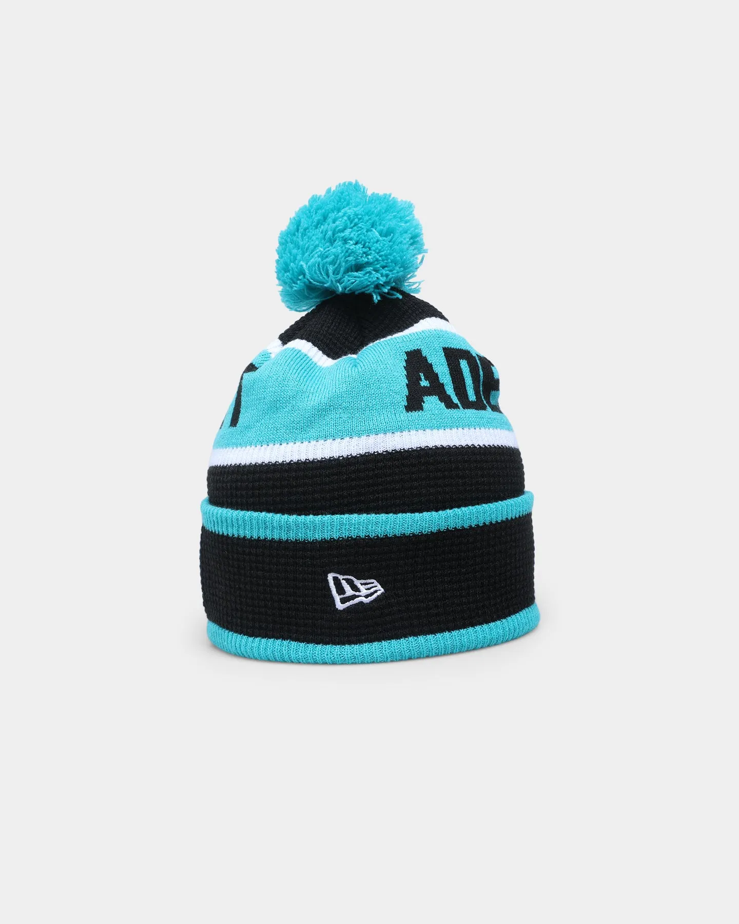 New Era Port Adelaide Power AFL Opening Bounce 2022 Pom Waffle Wordmark Beanie Black/Turquoise