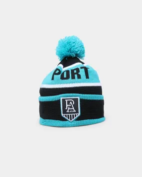 New Era Port Adelaide Power AFL Opening Bounce 2022 Pom Waffle Wordmark Beanie Black/Turquoise