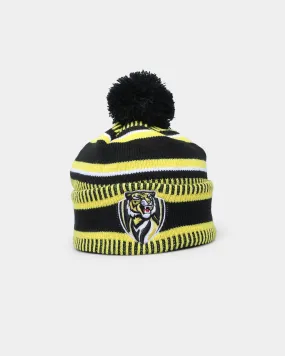 New Era Richmond Tigers AFL Opening Bounce 2022 EST Pom Wordmark Beanie Yellow