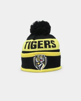 New Era Richmond Tigers AFL Opening Bounce 2022 Pom Waffle Wordmark Beanie Black/Yellow