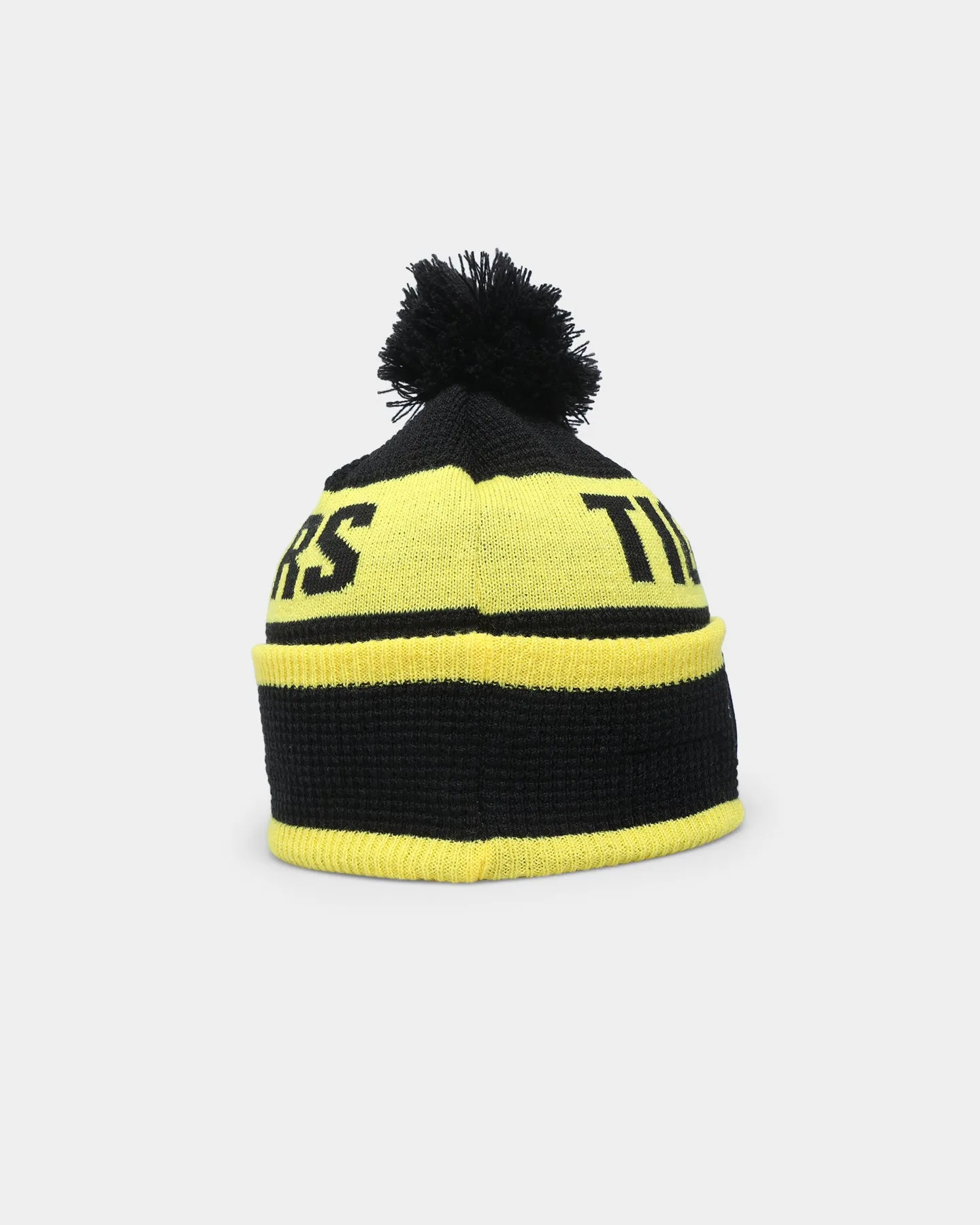 New Era Richmond Tigers AFL Opening Bounce 2022 Pom Waffle Wordmark Beanie Black/Yellow