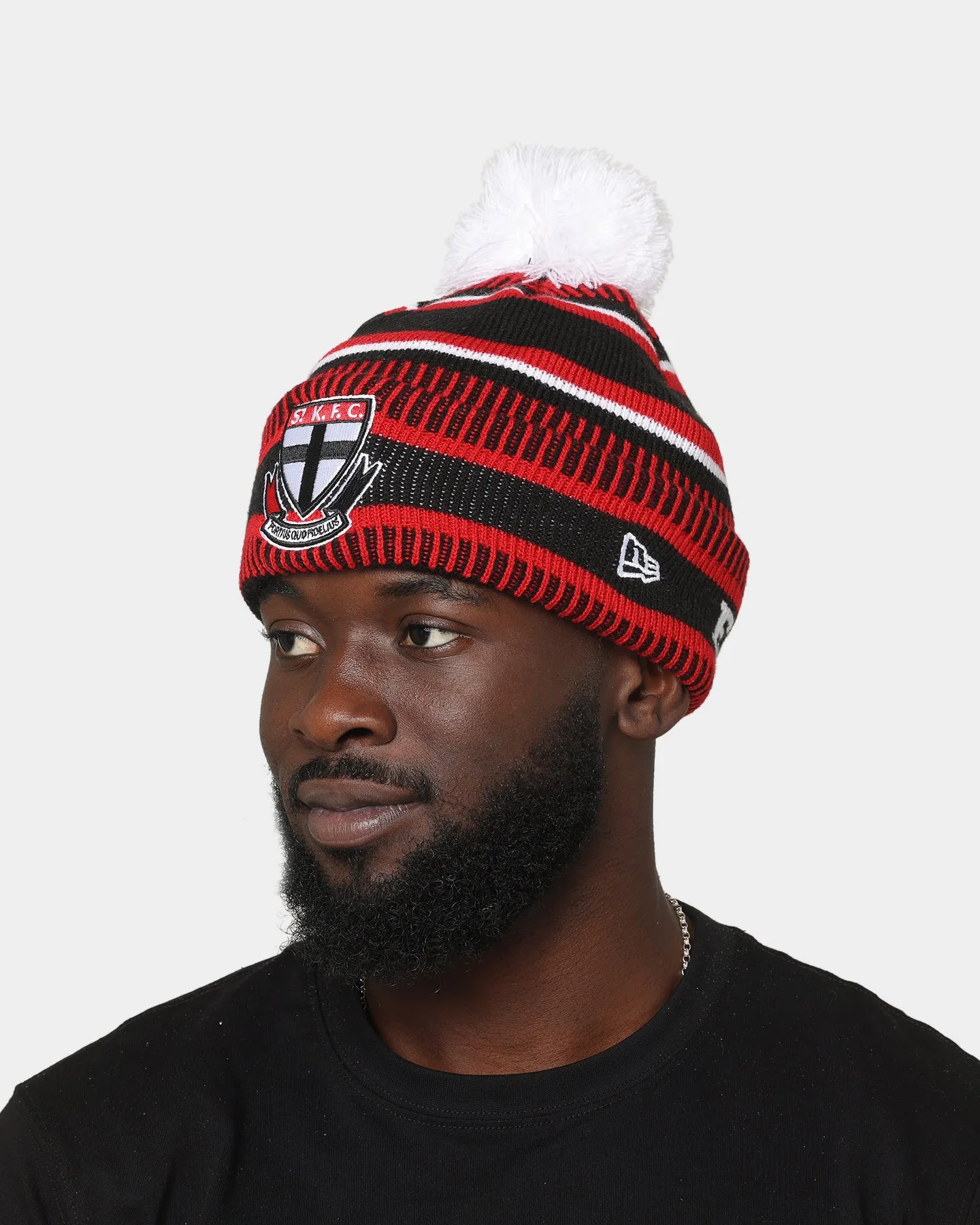 New Era St. Kilda Saints AFL Opening Bounce 2022 Pom Wordmark Beanie Red