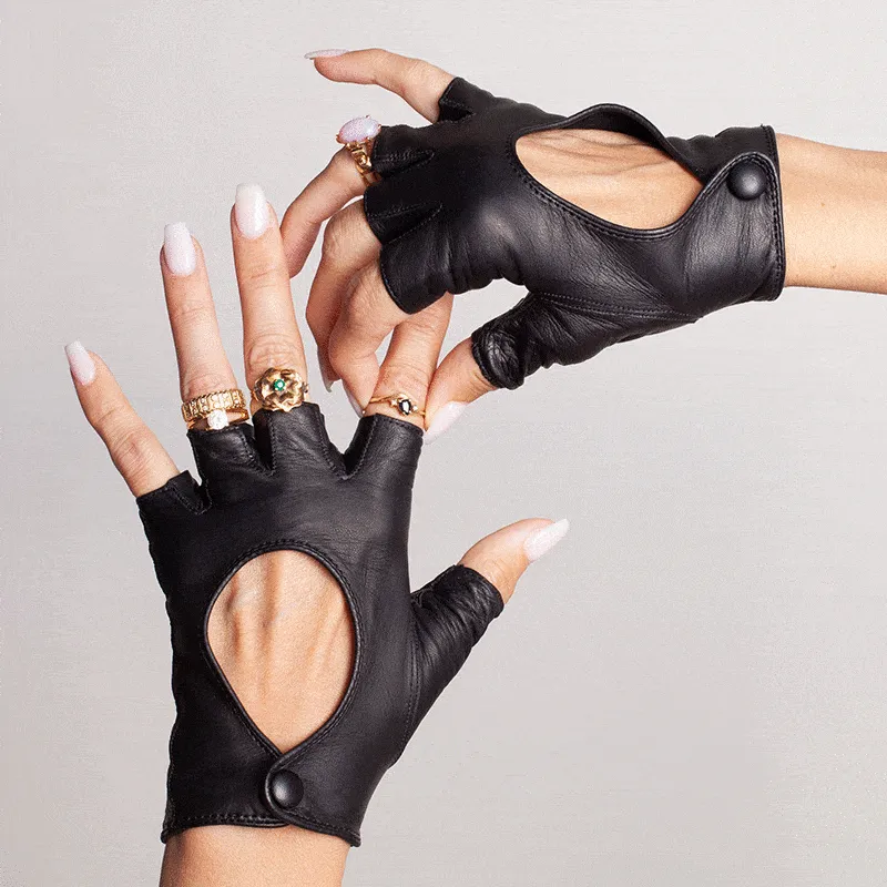 Original Washable Leather Fingerless Driving Glove