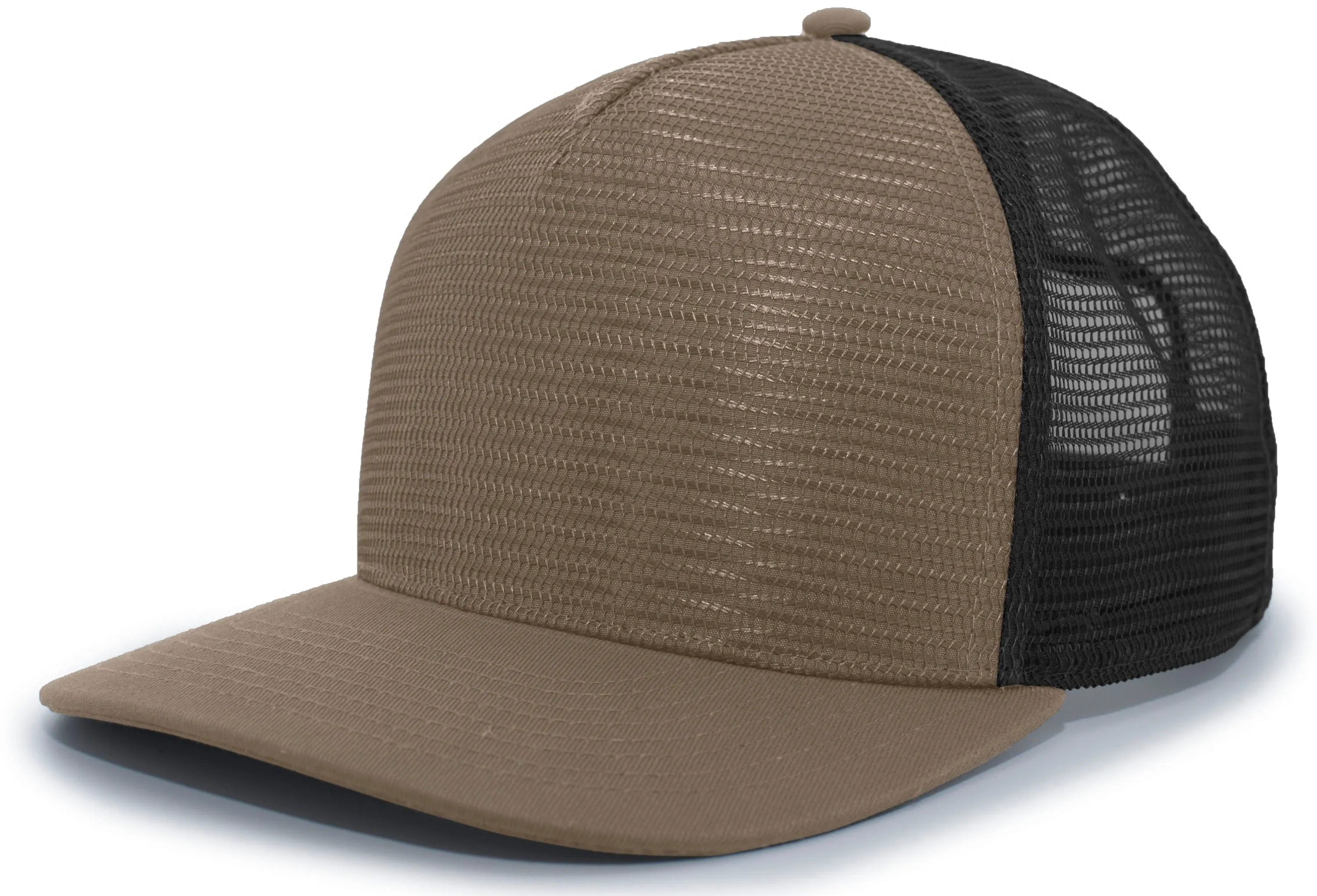 Pacific Headwear 5-Panel Mesh Overlay Trucker Snapback