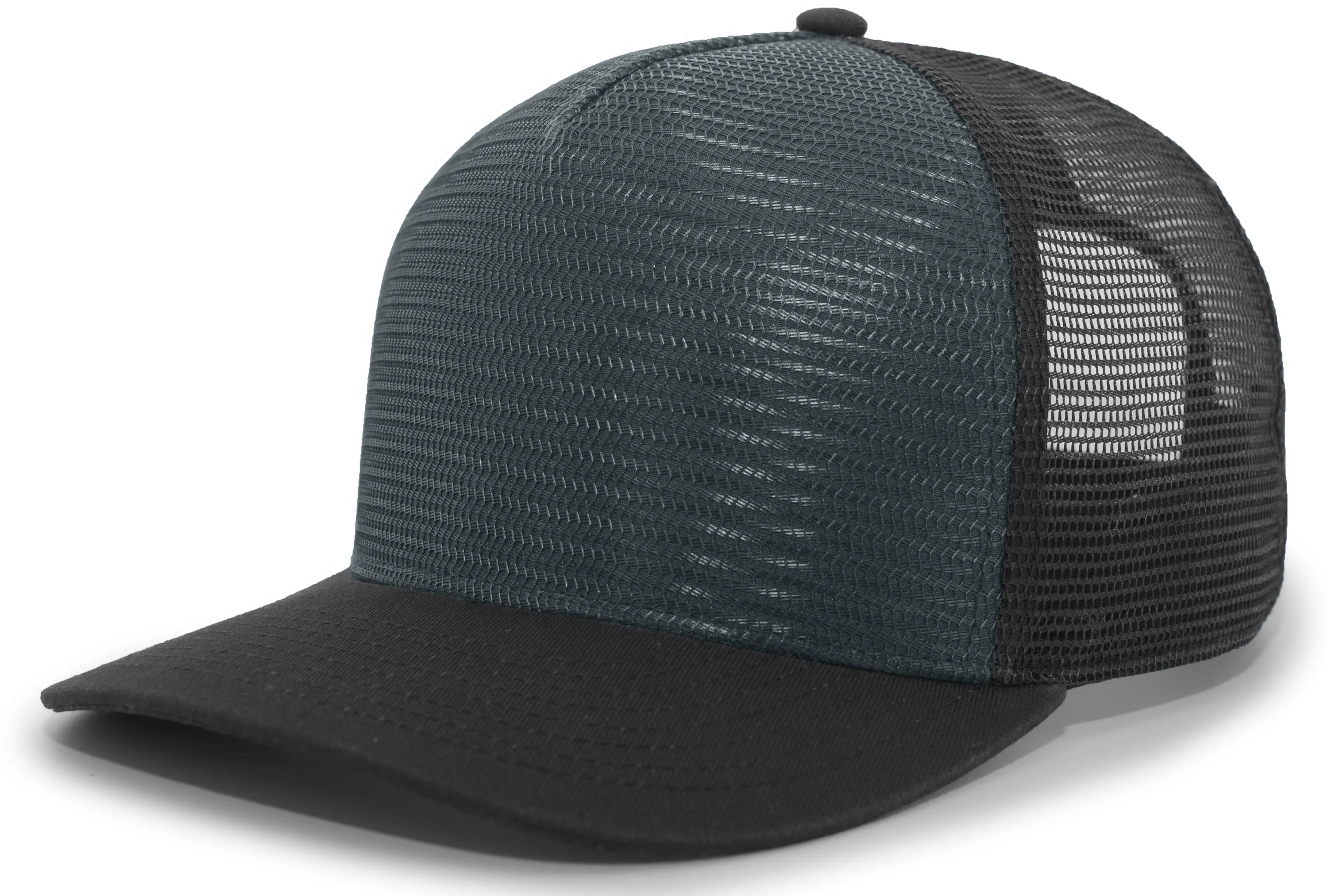 Pacific Headwear 5-Panel Mesh Overlay Trucker Snapback