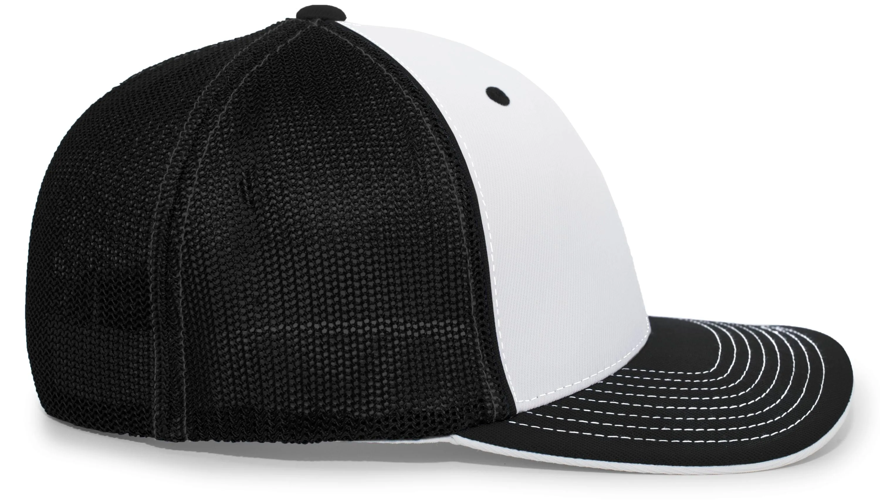 Pacific Headwear Trucker PacFlex Cap - Black/White/Black