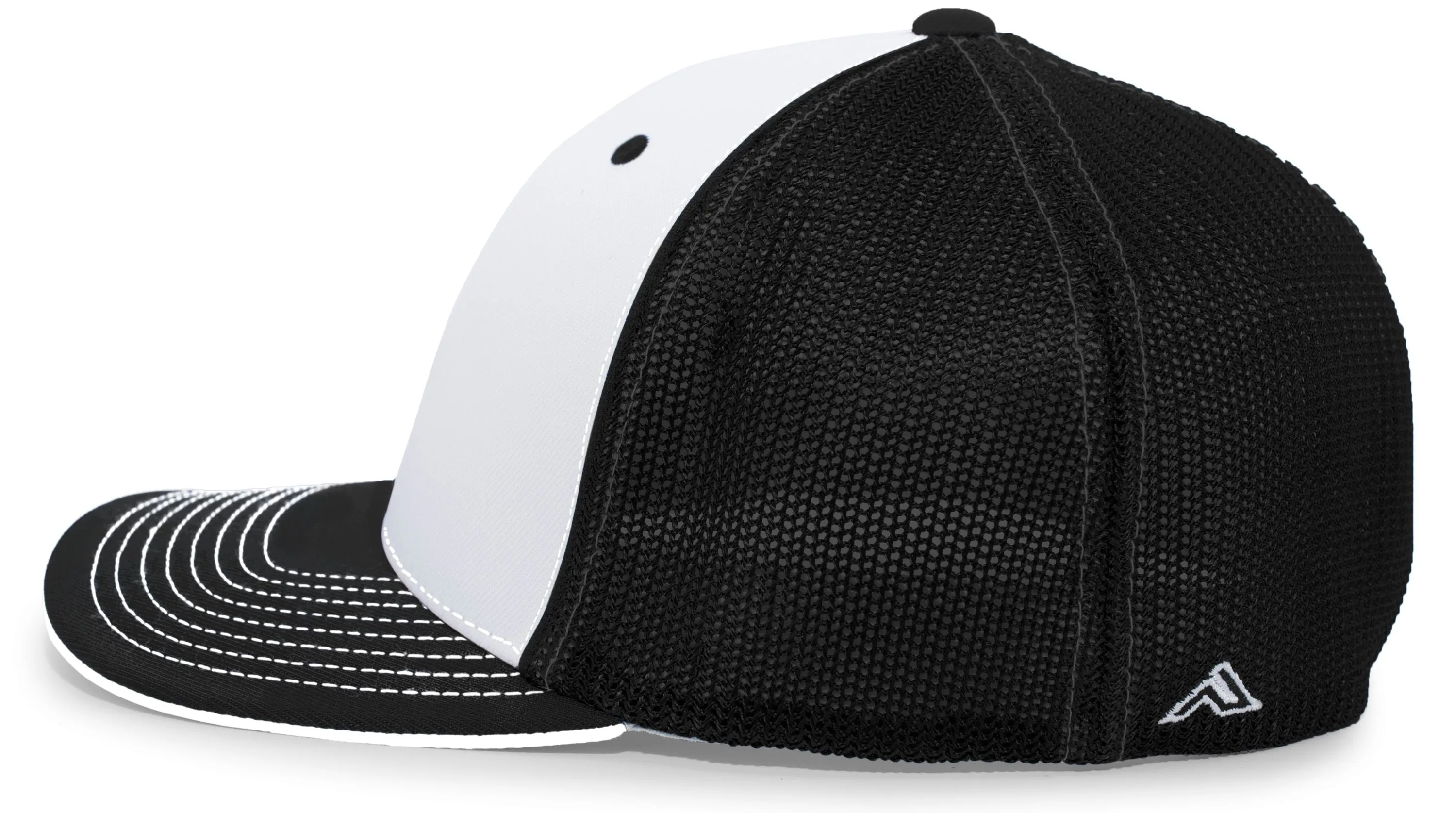 Pacific Headwear Trucker PacFlex Cap - Black/White/Black