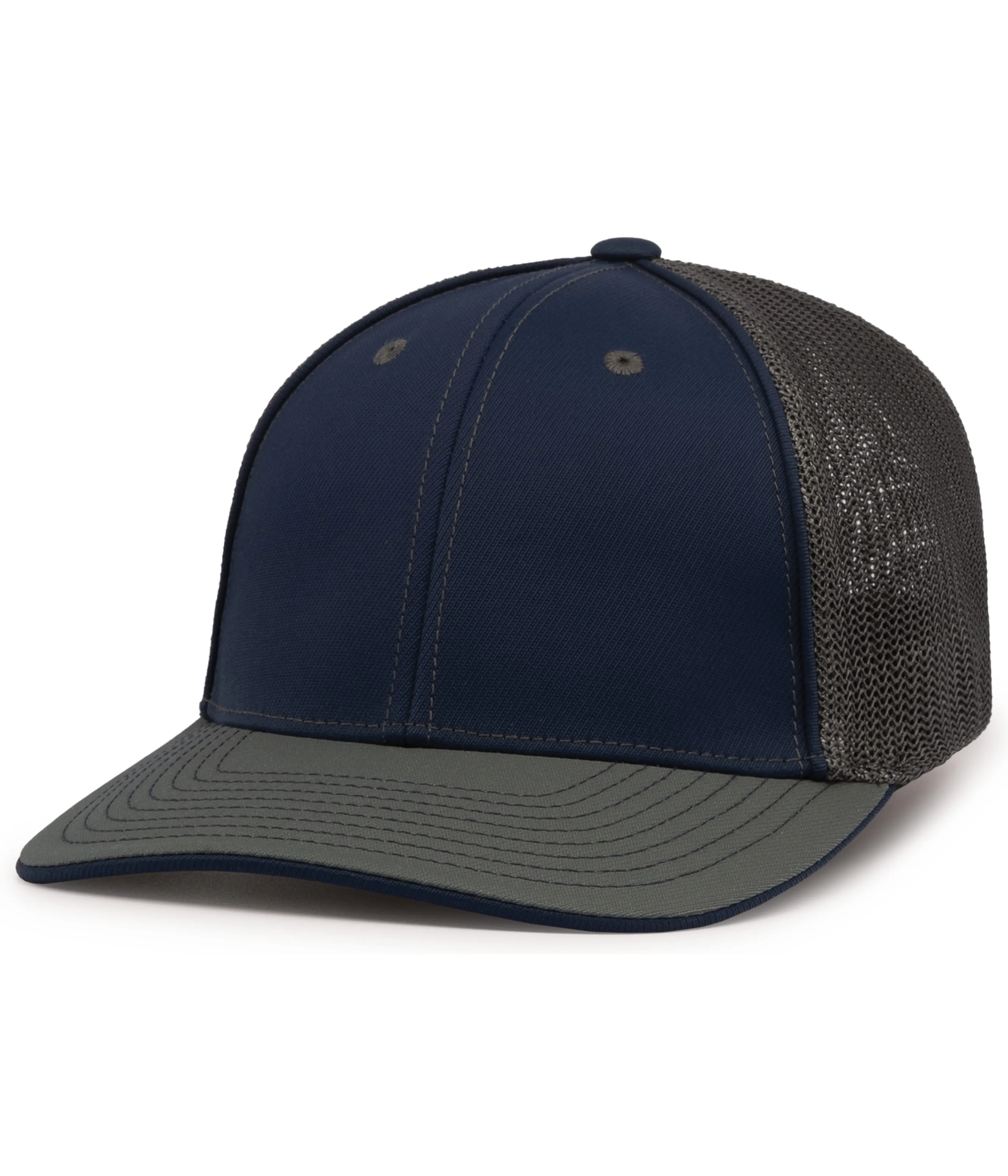 Pacific Headwear Trucker PacFlex Cap - Navy/Graphite/Graphite